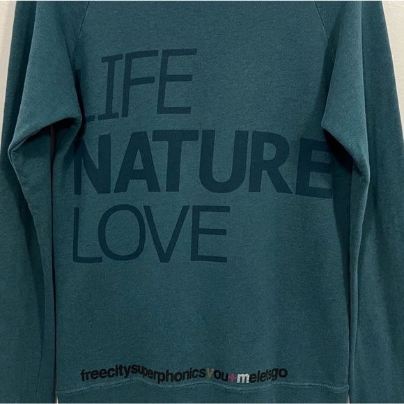 🔥Free City You + Me Exploded Life Nature Love Crew Neck Sweatshirt Teal S🔥 - Picture 8 of 16